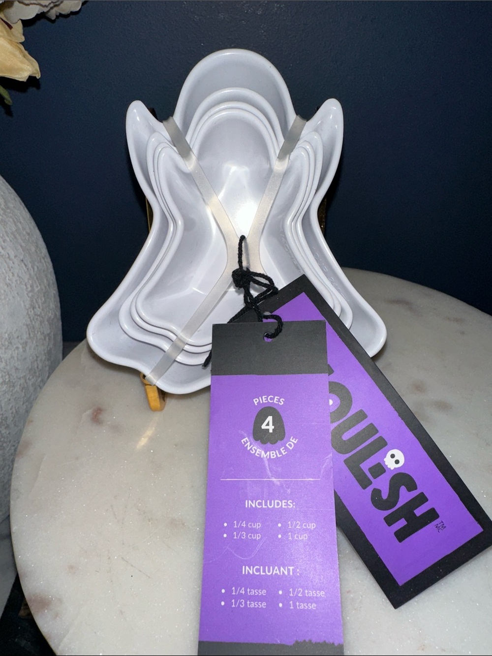 Spookish 4-Piece Ghost Measuring Cups - White